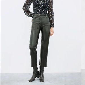 wilfred melina cropped pant black (vegan leather) aritzia
